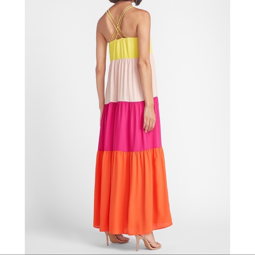 EXPRESS Color Block Maxi Dress - Picture 9 of 12